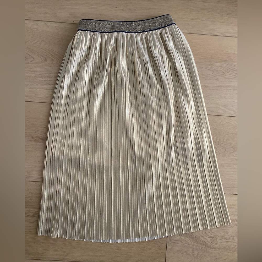 Girls Kate Spade gold accordion skirt